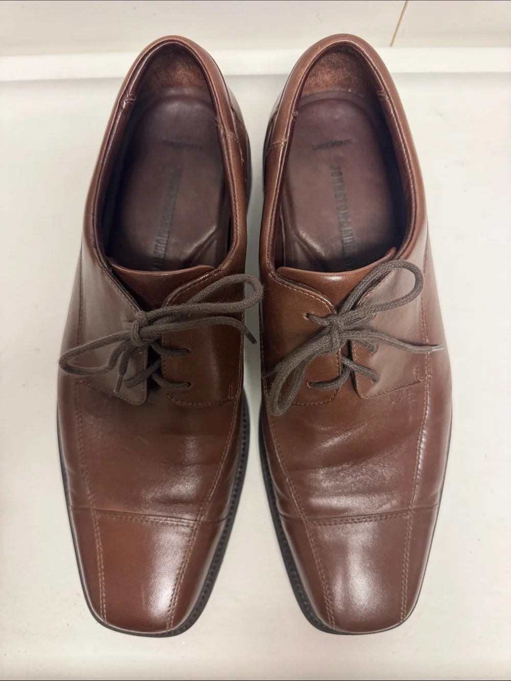 Johnston & Murphy Capla Mahogany Men's Leather Derby Oxfords